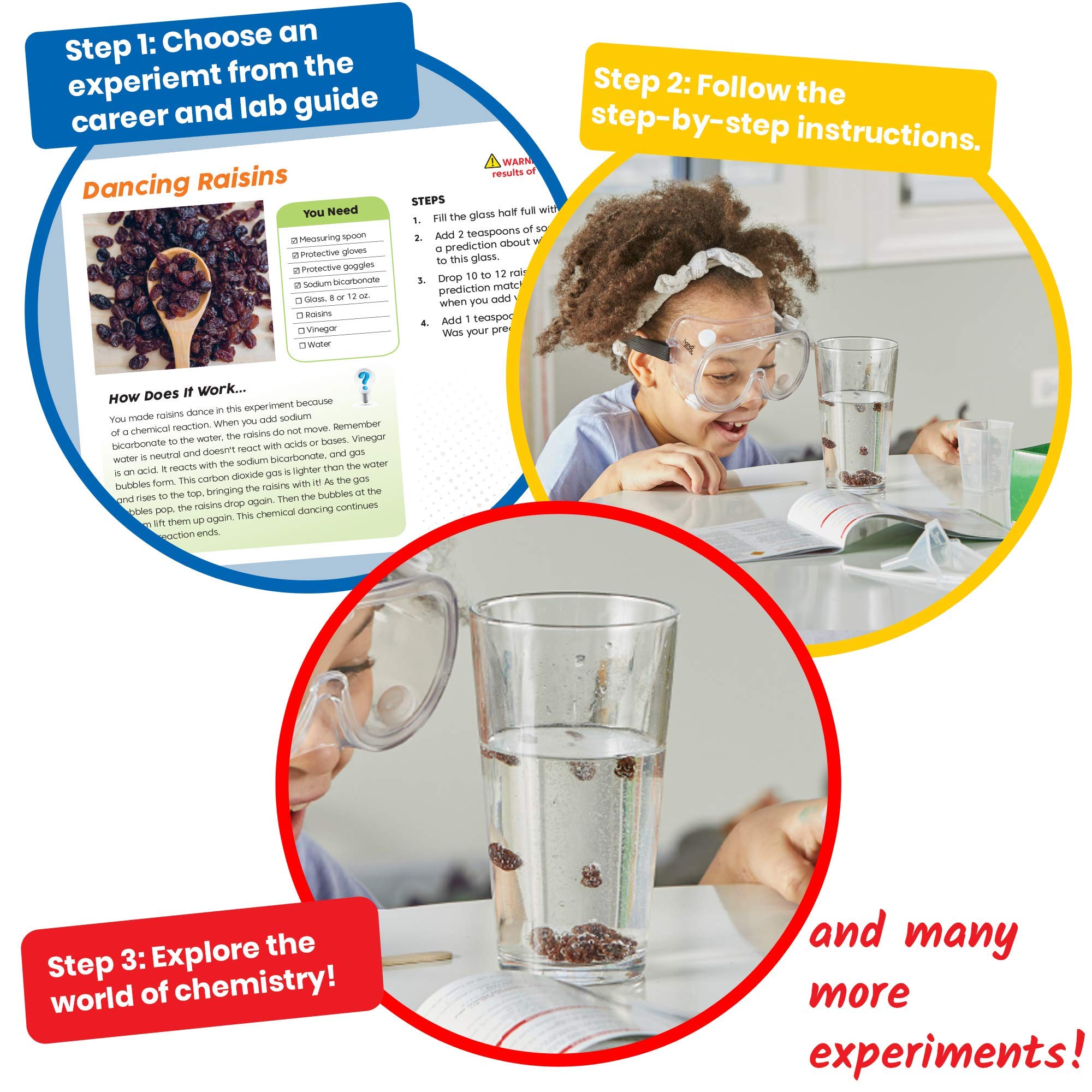 hand2mind Kickoff to Chemistry Science Lab Kit, STEM Kit, STEM Toys, Testing pH Acids and Bases Kit, Rock Candy Kit, DIY Lava Lamp Kit, Kids Science Lab Kit, Kids Chemistry Set, 23 Hands-On Activities