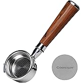 Coosigar 58mm Bottomless Portafilter | Fits for Gaggia machines| Stainless Steel portafilter and Mahogany Handle|Espresso Mac