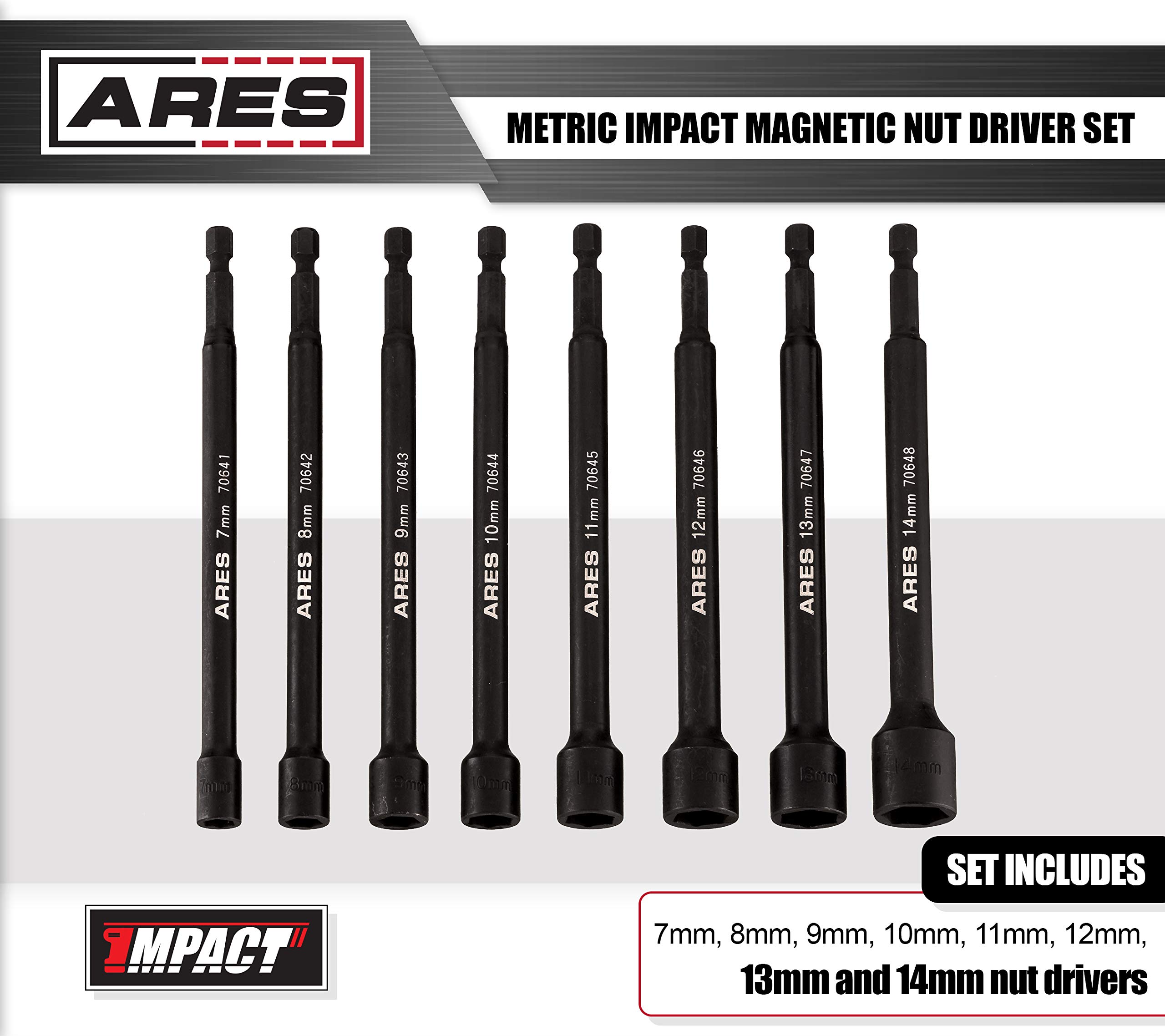 ARES 70640 8Piece Metric Impact Nut Driver Bit Set Impact Grade 818765027237 eBay