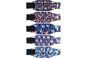 Barklincharm 5 Pack Dog Diapers Male, High Absorbing Dog Wraps, Belly Bands for Male Dogs with Incontinence or Frequent Urination, Washable Doggie Diapers S, Space