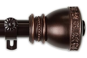 A&F Rod Décor - Tabitha 1" Curtain Rod 28-48 inch - Bronze