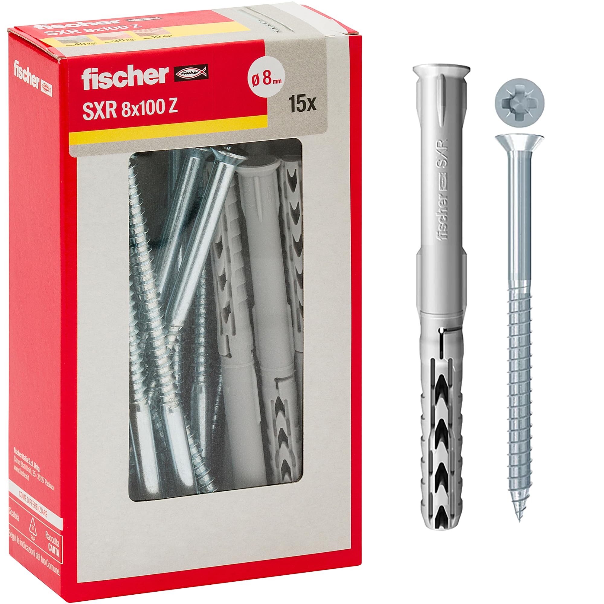 FISCHER Nylon Plasterboard Sxr 8 X 100 Y-Pz15 Z