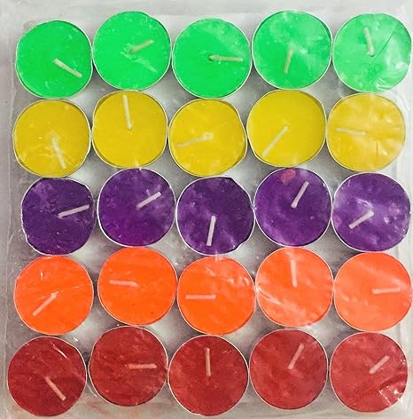 INDOGIFTS Aluminium Colored Tea Light Candles for Home Decoration(White, 4*5) -Pack of 50