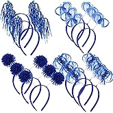 Censen 12 Pcs St. Patrick's Day Pom Pom Headbands Easter Spirit Party Headbands Tinsel Ponytail Headwear for Birthday Holiday