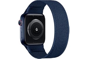 ENJINER Stretchy Nylon Solo Loop Bands Compatible with Apple Watch 38mm 40mm 41mm 42mm 44mm 45mm 46mm 49mm Ultra 2 iWatch Series 10 9 8 7 SE 6 5 4 3 2 1 Strap,Sport Elastic Braided Women Men