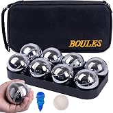WodGod Petanque Game Set &ndash; 8 Stainless Steel Balls with Carry Case, Target Ball &amp; Measuring String, Classic Petanque Game Set for Lawn, Beach &amp; Backyard &ndash; Outdoor Family Bocce Ball Fun