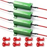 Twidec/4Pcs 50W 8Ohm LED Load Resistors For Fix LED Hyper Flash Turn Signal Light Bulb Fast Blink Error Code Warning Cancellor RX24-50W8-4X