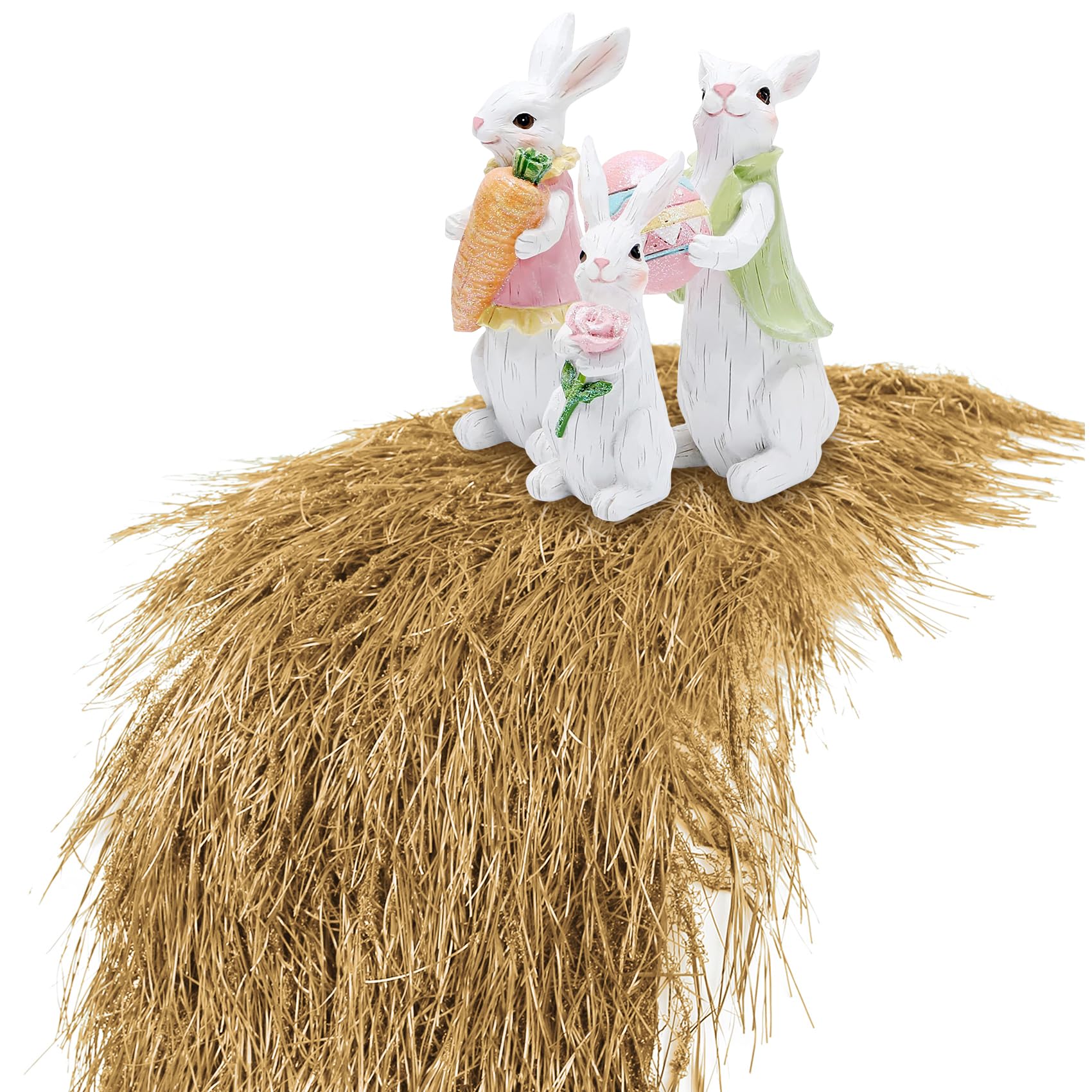 Photo 1 of XLX TURF Easter Fake Thatch Straw Table Runner 13 X 108 Inch, Yellow Hay Grass Table Centerpiece for Mexican Jungle Tropical Western Party Birthday Event Decorations, Home DIY Crafts