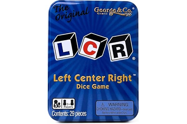 LCR Left Center Right Dice Game - Blue Tin