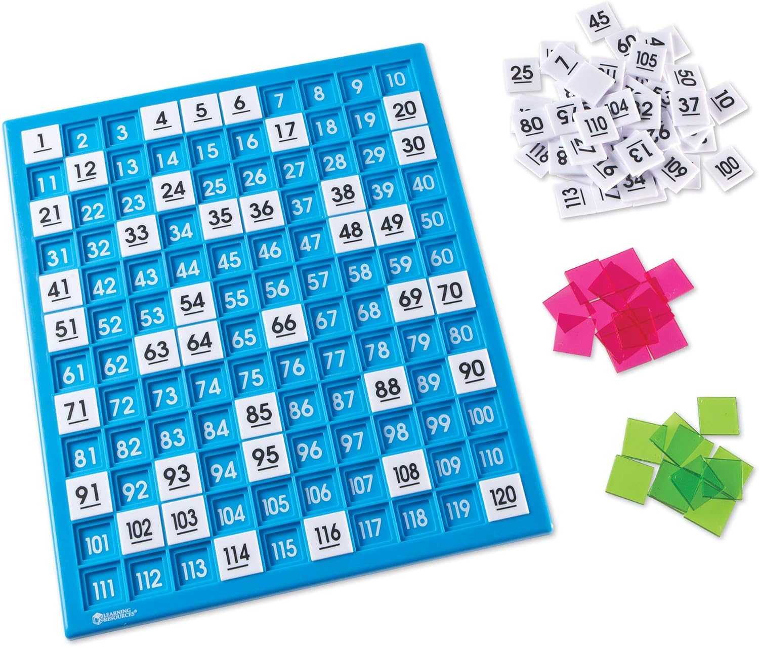 Learning Resources 120 Number Board, Tray & Numbered Tiles, Common Core