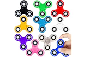 SCIONE Fidget Spinner Bulk 10 Pack Tri-Spinner Office Desk Classroom ADHD Anti Anxiety Focus Finger Fidget Spinners Stress Relief Toys Gifts for Adults Kids Party Favors Easter Basket Suffers