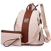 MKP COLLECTION Women Fashion Backpack Purse Multi Pockets Anti-Theft Rucksack Travel Shoulder Bag Handbag Set 2pcs