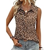 Zeagoo Sleeveless Blouses for Women Summer Casual Button Down Tank Tops | Business Casual Tops for Women, Dressy Blouses, Collared Shirt, Cute Clothes, Spring Outfits, Teacher Work Clothing