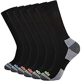 JOYNÉE Mens Athletic Crew Cushion Socks for Running and Workout 6 Pack,Multicolor,Sock Size:10-13