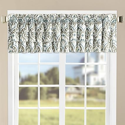 Home Soft Things Serenta Tivoli Ikat Microfiber Ruffle Valance Set, 52 x 20