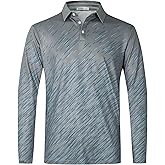 zeetoo Long Sleeve Polo Shirts for Men Golf Polo Collared Shirts Performance Athletic Casual Golf Shirts
