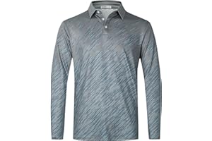 zeetoo Long Sleeve Polo Shirts for Men Golf Polo Collared Shirts Performance Athletic Casual Golf Shirts