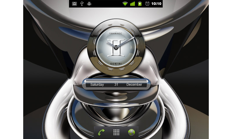 Gemini Beautiful Clock Widget Zodiac Theme for Android
