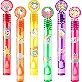 24PCS Cute Unicorns DIY Bubble Wands Party Favors for Goodie Bag Fillers Pinata Stuffers Mini Bubble Bulk Smiley Birthday Party Supplies Toys Gifts Class Prizes Toddlers Girls