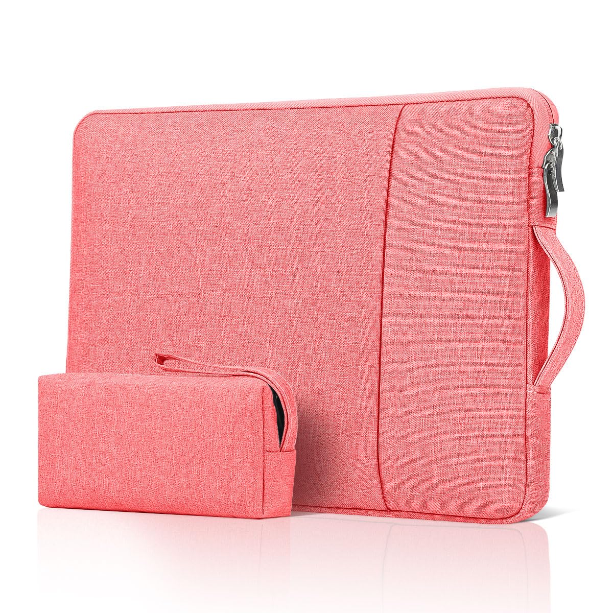 jooeer 13 Inch Laptop Sleeve Case Compatible with 13" MacBook Air/Pro M2 M1 13.3" Chromebook Notebook, Waterproof Computer Carrying Bag Padded Cover with Handle Pocket Accessories Pouch, Pink