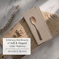 Ruvanti Linen Napkins Set of 12, 18x18 Cloth