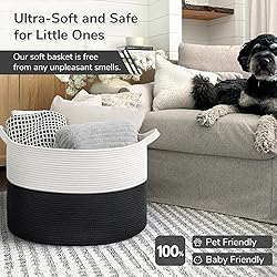 INDRESSME Large Cotton Rope Baskets for