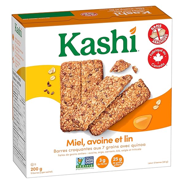 KASHI, 7 GRAIN, HONEY OAT FLAX WITH QUINOA, 10 BARS, 200G/7.1OZ, CANADIAN}