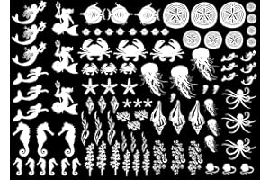 CAPTIVE DECALS Under the Sea 96 pcs 1/4" to 1" White Fused Glass Decals