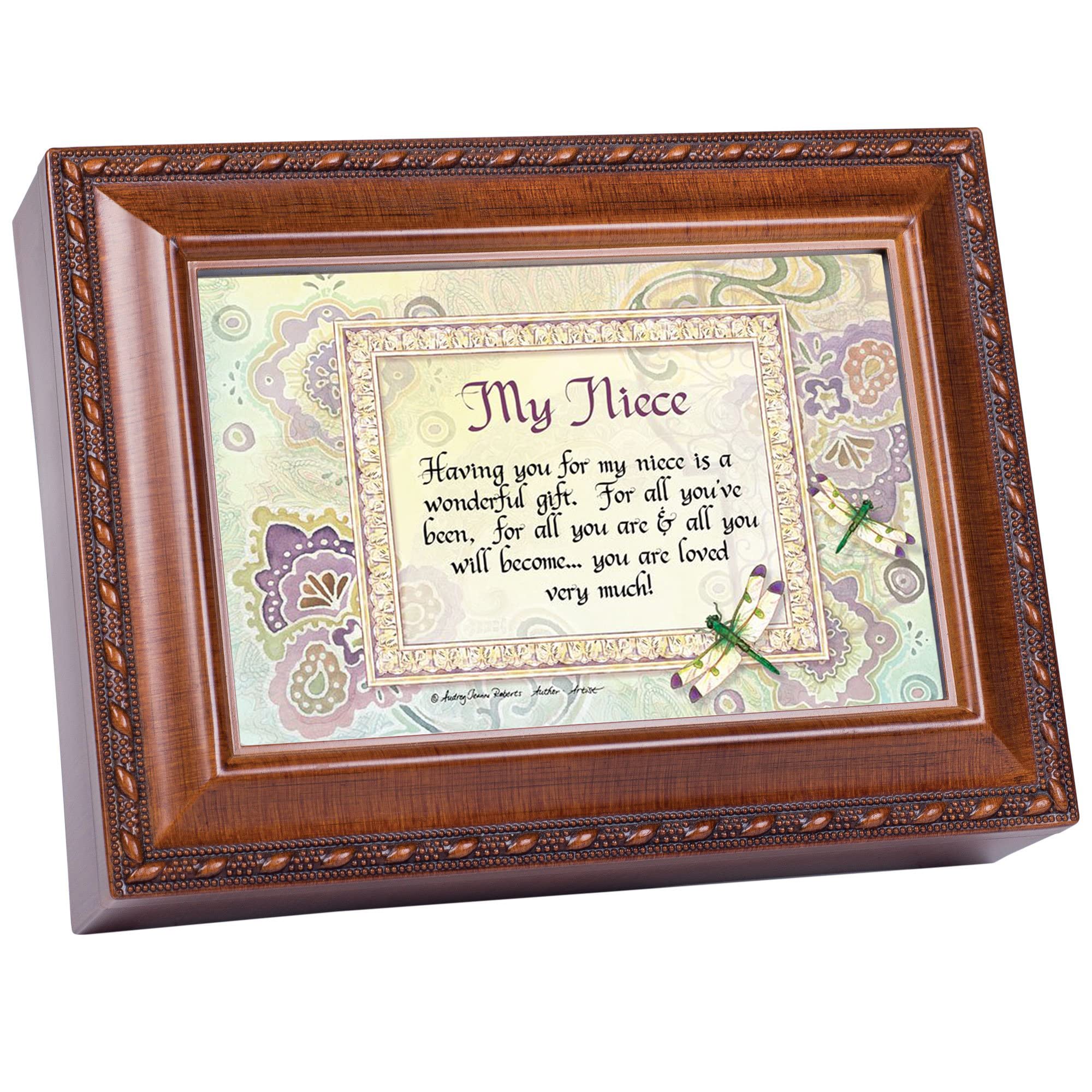 Cottage Garden My Niece Woodgrain Music Box / Jewellery Box Plays You Are My Sunshine