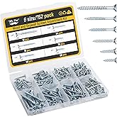 Mr. Pen Wood Screws Assortment Kit, 152 Pcs, Phillips Tips, Assorted Wood Screws, Flat Head Screws