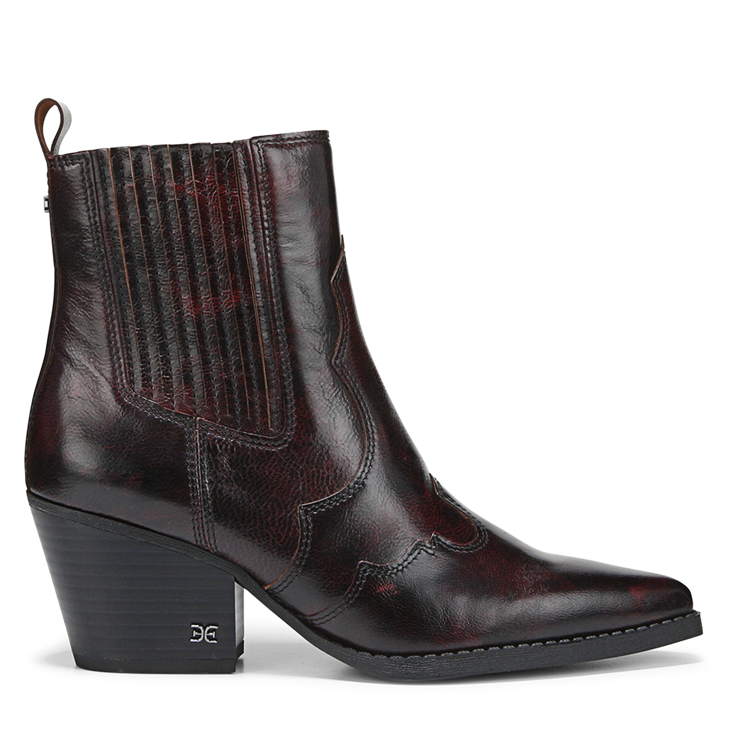 Sam Edelman Women’s West Western Boot, Merlot, 8.5