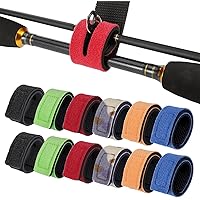 Starvortex 12Pcs Fishing Rod Ties, Adjustable Velcro Straps for Fishing Rods Fix, Heavy Duty Velcro Cable Ties, Pole Fishing 