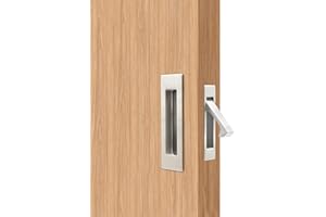 Dontay Sliding Pocket Door Handles, 304 Stainless Steel Non Locking Pocket Door Hardware, Recessed Flush Finger Pulls, Heavy Duty Edge Pull (1 Set, Satin Nickel, 4.72 Inch)