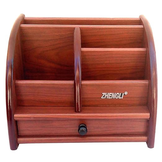 ITOS365 Big Pen Stand Office Stationery Wooden Mobile Holder for Office