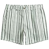 maamgic Men's Classic-fit 5.5" Cotton Casual Shorts Elastic Waistband with Multi-Pocket Daily Wear Walking Summer Outfit