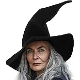 HOMELEX Black Witch Hat Adult Wizard Hat Sorcerer Accessories Halloween