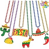 JOYIN 12 PCS Cinco de Mayo Fiesta Necklaces Bead- Mexican Birthday Party Favors Supplies Decorations, Luau Photo Props, Carnivals Event, Taco Tuesday