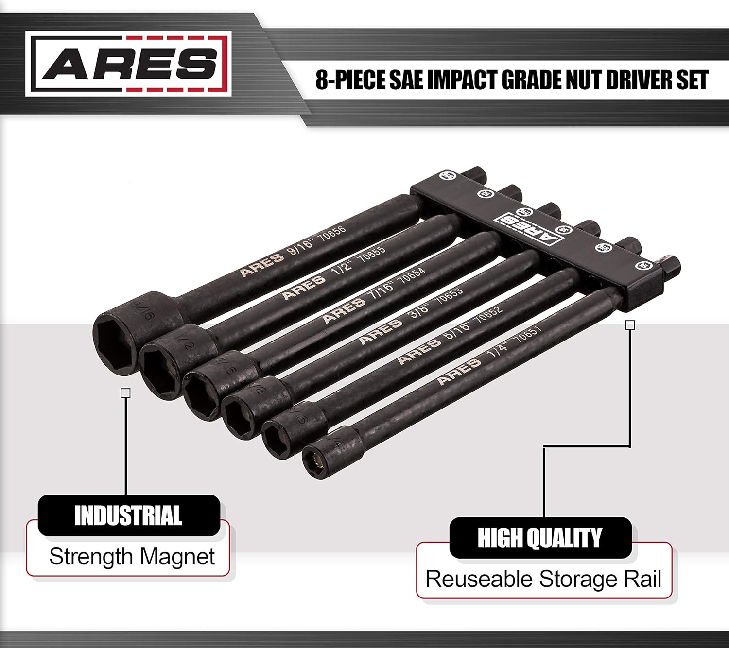 ARES 7064713mm Impact Nut Driver Impact Grade Nut Setter with