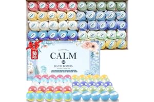 TranquilBliss Bath Bombs Set 50 PCS with 10 Rich Scents, Bath Bombs for Women, Natural Bubble Bombs with Shea Butter & Safe Oil, Ideal for Christmas, Birthday, Valentine's Day Mother's Day Present