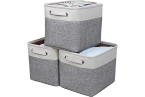 Kntiwiwo Foldable Storage Bin 12" x 10" x 9.5" Collapsible Basket Cube Storage Organizer Bins with Dual Carry Handles for Hom