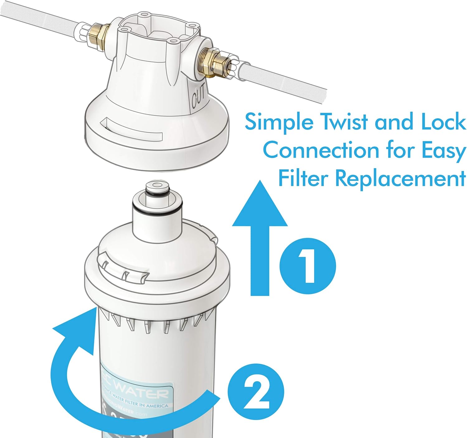 APEC Water Systems CS-2500P Ultra High Capacity Undersink Water Filtration System PLUS Scale Inhibitor Premium Quality US Made Filter - - 