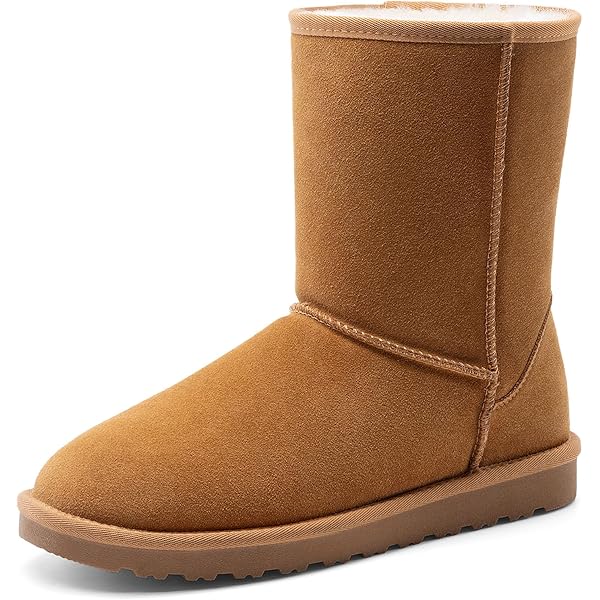 Amazon.com | CAMEL CROWN Mens Fur Snow Boots Slip on Winter  display picture 3