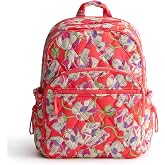 Vera Bradley Women's Featherweight Large Bancroft Backpack, Swirling Poppies, One Size