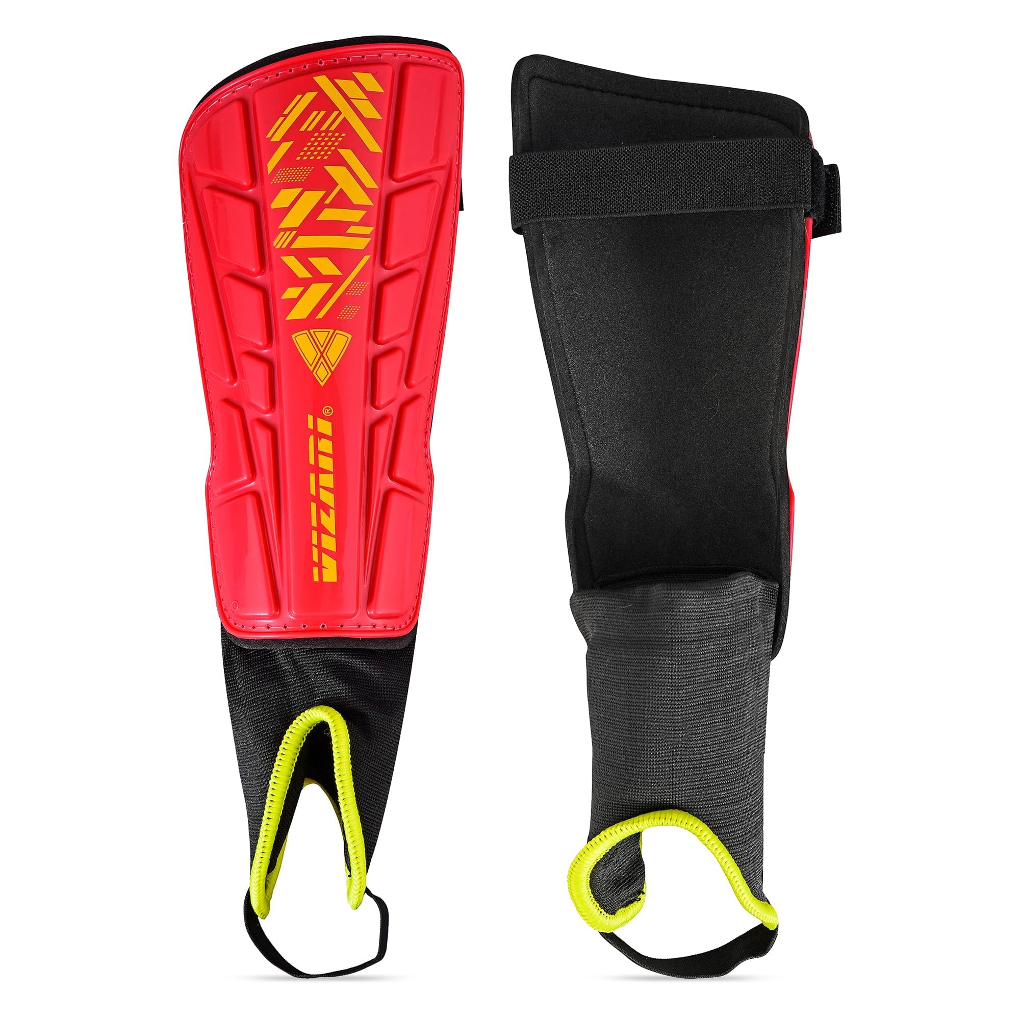 Vizari Malaga Shin Guard, Red/Yellow, Small โ image 1