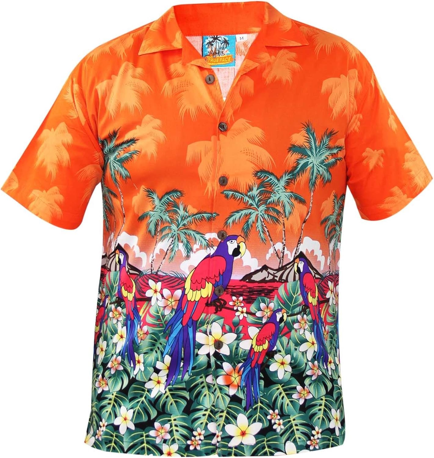 TrueFace Men Hawaiian Shirt Parrot6 Orange S Amazon.co.uk Clothing