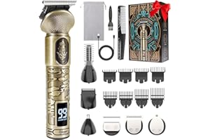 REHOYO Beard Trimmer for Men, Waterproof Cordless Hair Clipper, Electric Razor Shaver, Mens Grooming Kit for Mustache Nose Body Facial Hair, Rechargeable Beard Trimmer Kit, Gifts for Men