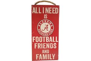 Fan Creations Alabama Crimson Tide 6" x 12" All I Need is Football, Friends, and Family Wood Sign
