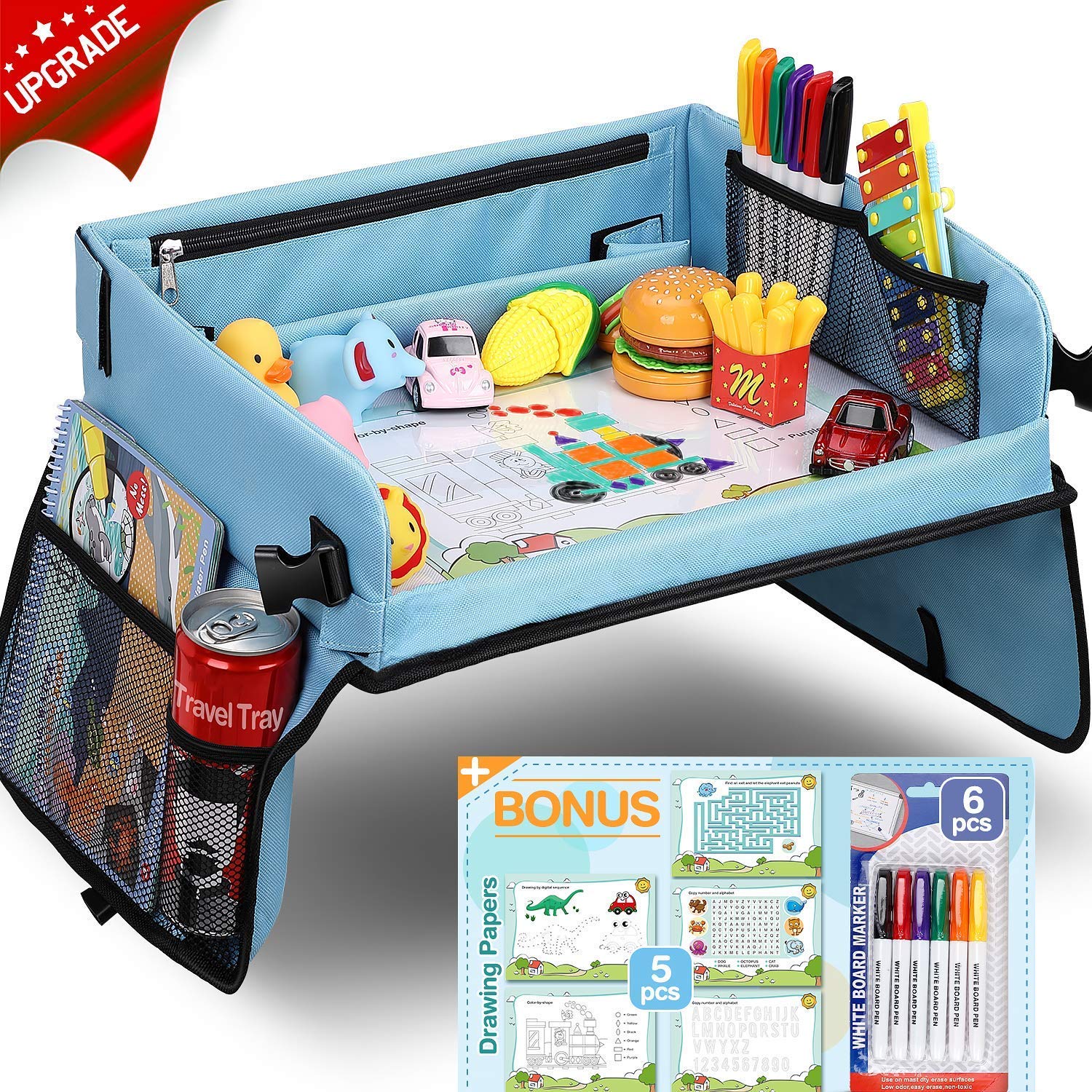 Traveling Activity Accessories in Airplane. Snack Kids Travel Tray for