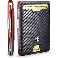 Personalized Carbon Fiber RFID Wallet For Men - Slim Card Holder With Money Clip, Engraved Gift For Dad, Husband