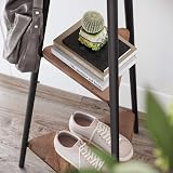 VASAGLE Coat Rack Stand Industrial 2 Shelves Hazelnut Black RCR016B01 view 6